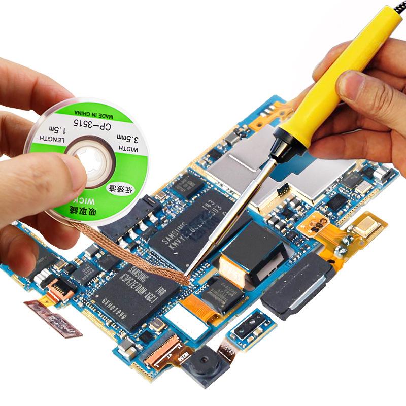 1PCS Breite 1.0/1.5/2.0/2.5/3/3,5mm 1,5M Ablötgeflecht Solder entferner Docht Draht Reparatur Werkzeug