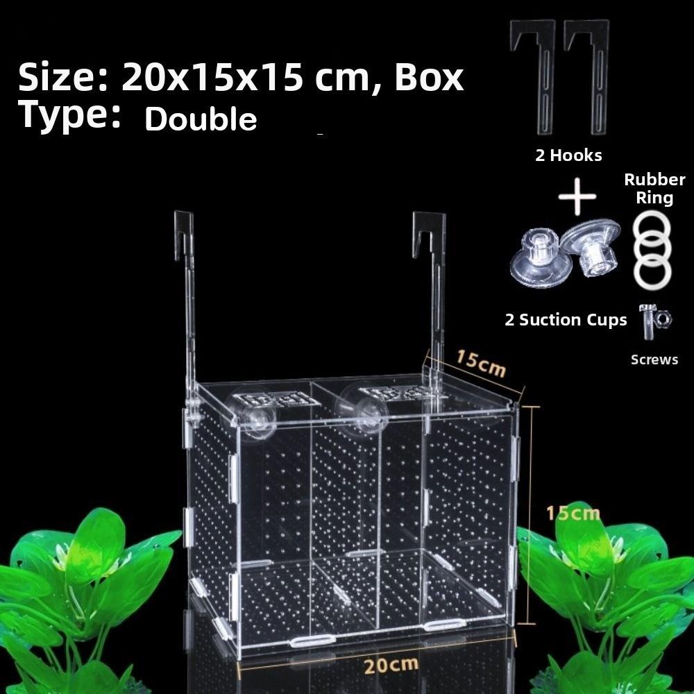 1PC Small Fry Aquarium Isolation Box Spawning Hatching Hatchery Divider Fish Breeding Box with Hook Acrylic Hydroponic Plant Box