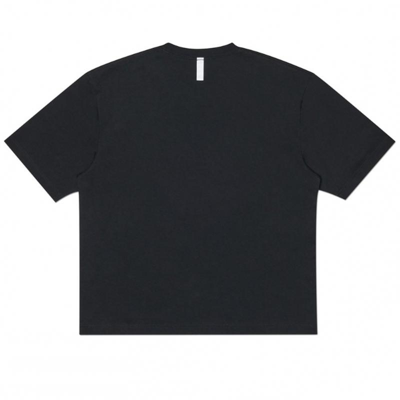 Nomanual Waffle PaTched Crop T shirT   Black