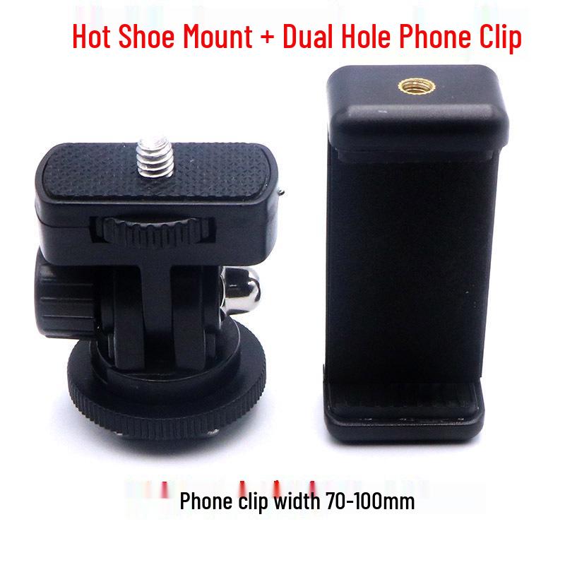 Kamera-Handy-Befestigungshalterung mit Blitzschuh (Heiß/Kalt), 1/4" Schraube Kugelkopf 3/8" Konvertierung für DSLR-Blitzschuh, 58