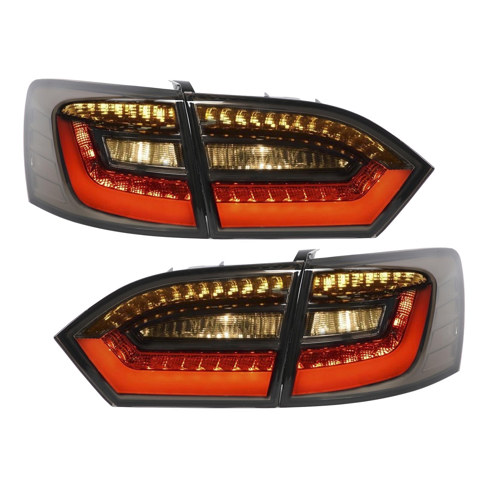 4PCS LED Taillight with Smoky Lens Turn Signal Back Lamp Replacement for MK6 2011‑2014
