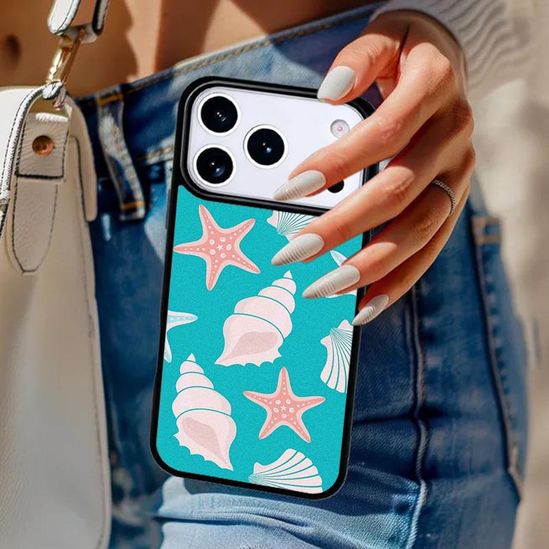 Seabed Shell Pattern Phone Case For iPhone 17 Air 14 15 13 12 Max Cover For Apple 16e 11 Pro Max Plus Coque