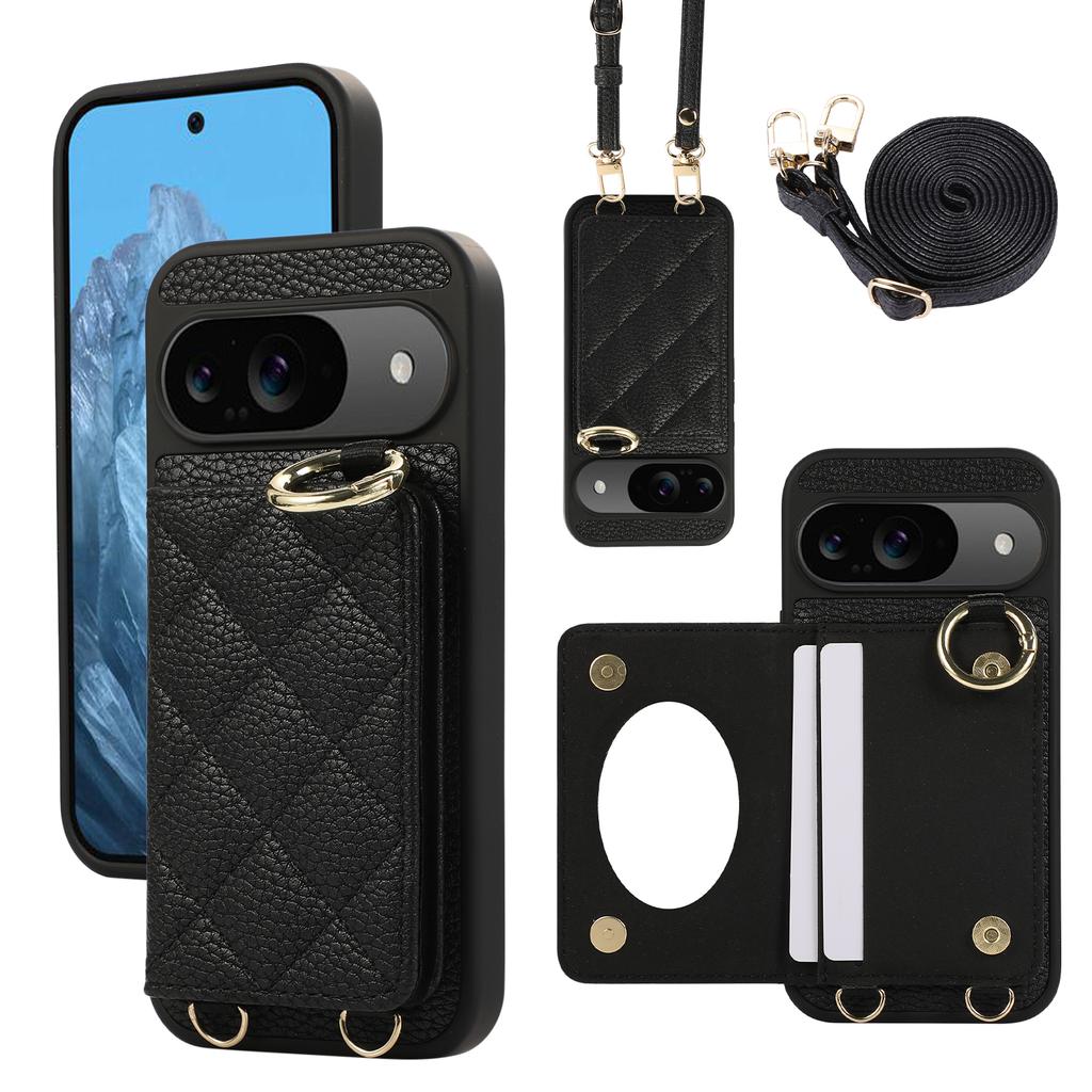 Crossbody Wallet with Card Holder Phone Case For Google Pixel 9 Pro XL 8A 7A 9A Pixel8Pro Lanyard Wrist Strap Leather Cover