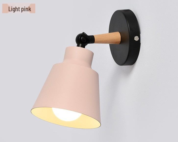 Nordische Massivholz-Wandleuchte - Schlafzimmer, Flur, Treppenlicht mit Steckschalter