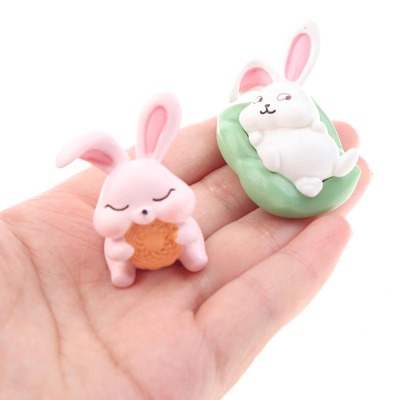 Micro Landscape Small Ornaments Resin Crafts Moon Cakes Rabbit Mid-Autumn Festival Decoration