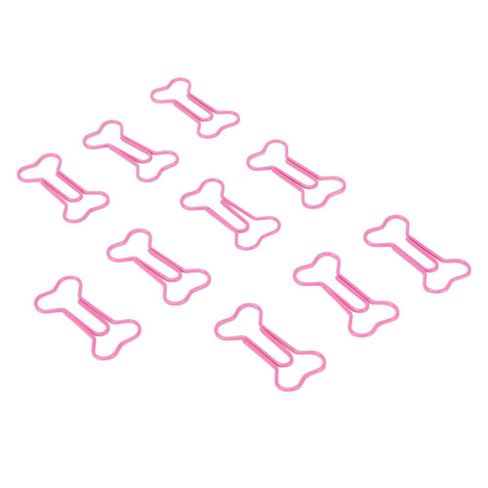100Pcs Bone Shaped Paper Clips Pink Cute Paper Clips Stationery Accessories Mini Paper Clips  Office