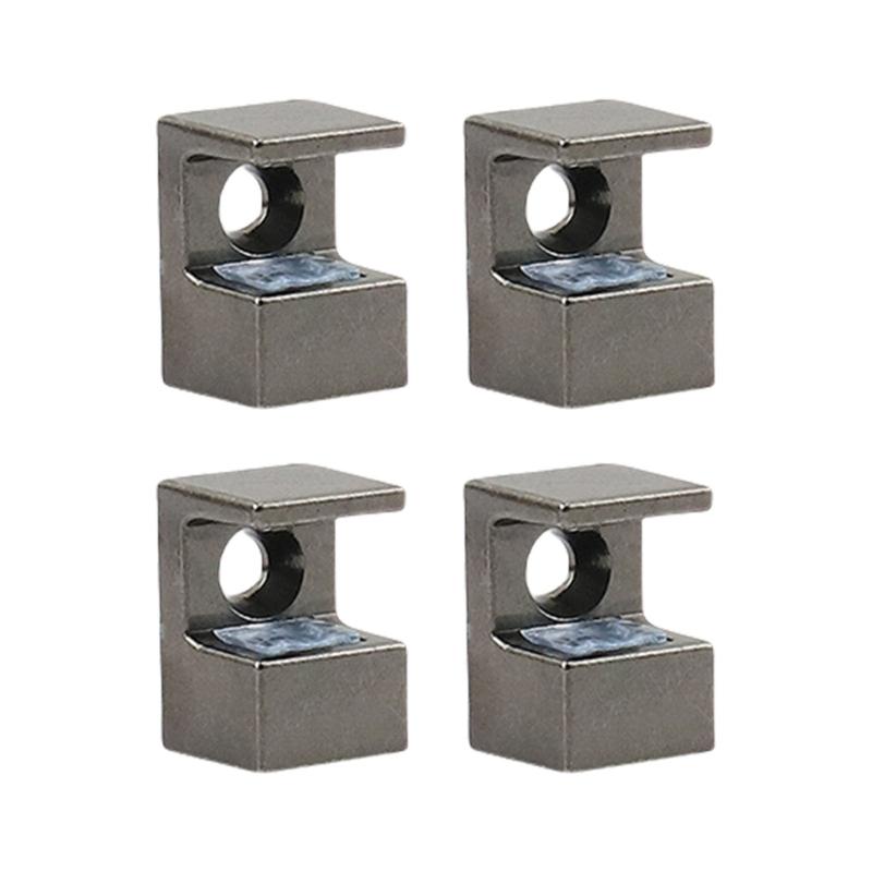4 Stück Mehrzweck-Verstellbare Glas-Klemmenhalter für Vitrinen Schränke und Paneele aus robusten Zinklegierungs-Materialien