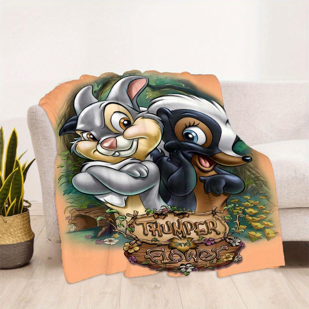 1pc, Thumper & Flower Blanket, Soft Warm Throw for Home Decor, Gift Idea for Family and Friend, Living Room, Travel