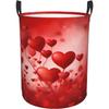 Red Heart Shape Balloon Circular Laundry Hamper Valentine'S Day Lightweight Storage Basket Organizer Dirty Clothes