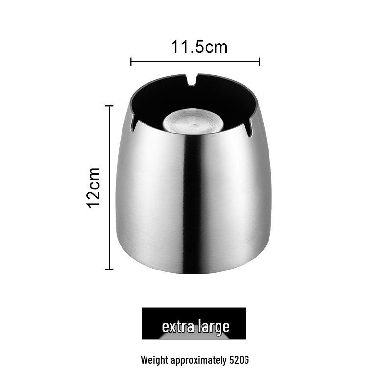 Thickened Stainless Steel Ashtray with Lid for Home, Cafe, or Hotel