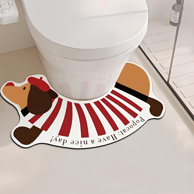 

1pc Cute Dachshund Bath Mat, Soft Diatomite, Non-Slip & Absorbent Oval Rug for Bathroom