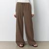 Solid-color Casual and Versatile Stretched-waist Drawstring Straight-leg Long Pants for Women