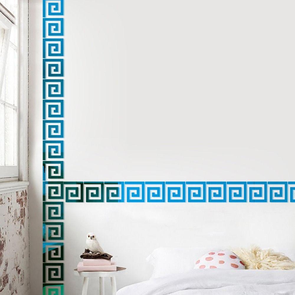 10pcs Self-Adhesive DIY Wall Sticker 3D Mirror Acrylic Mirror Sticker Corner Line  DIY Project