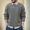 MADEN Knit Retro Pineapple and Warm for and Solid Long Sleeve Top Men's Sweater, Knit, Comfortable, Warm, Spring, Autumn, Winter, Stylish, Warm,