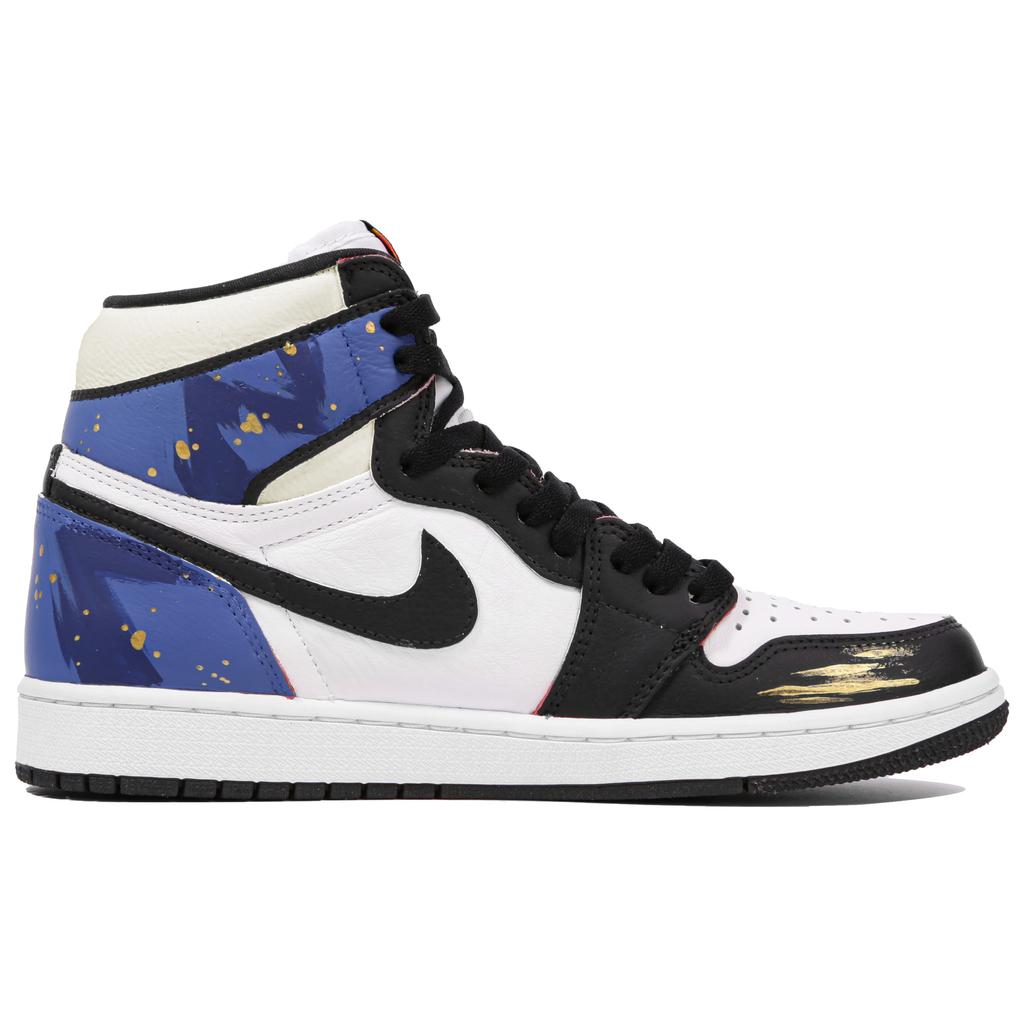 Jordan Air Jordan 1 Retro High OG Leather High top Vintage Basketball Shoes Unisex Blue Black 555088-603(Team4-)