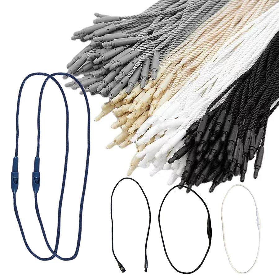 100pcs Hangtag Cord for Clothing Label Luggage Accessories Polyester Tag Ropes Bullet Heads Buckle Rope Gift Packaging Decor XJM
