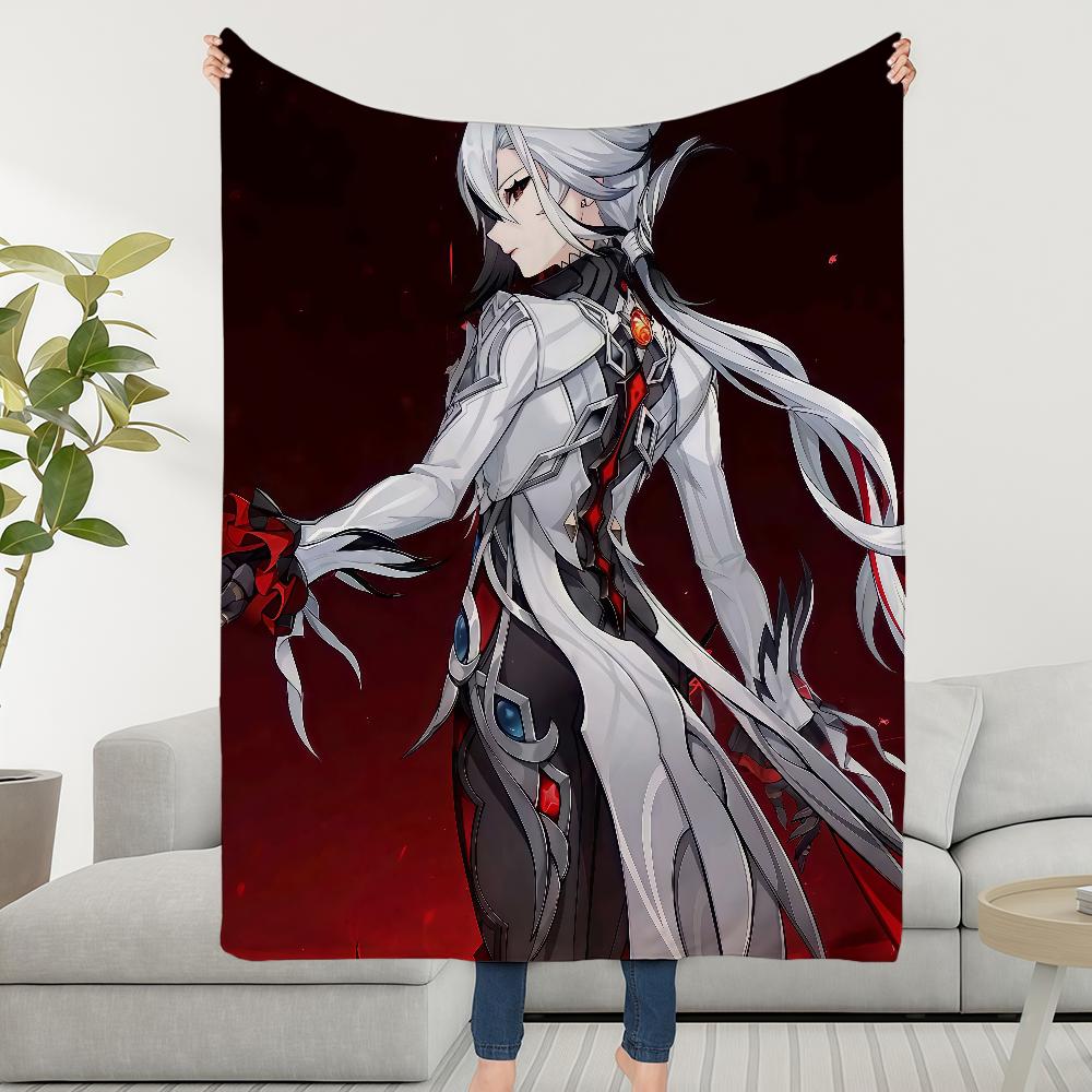 Blanket Throw Super Cosy Plush Living Genshin Room Sofa Couch Arlecchino Childish Impact Birthday Gifts
