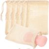10 PCS Soap Bags Natural Sisal Soap Saver for Foaming and Drying Bubble Mesh Soap Scrubber Pouch Handmade Cotton Bag with Drawstring Body Facial Clean