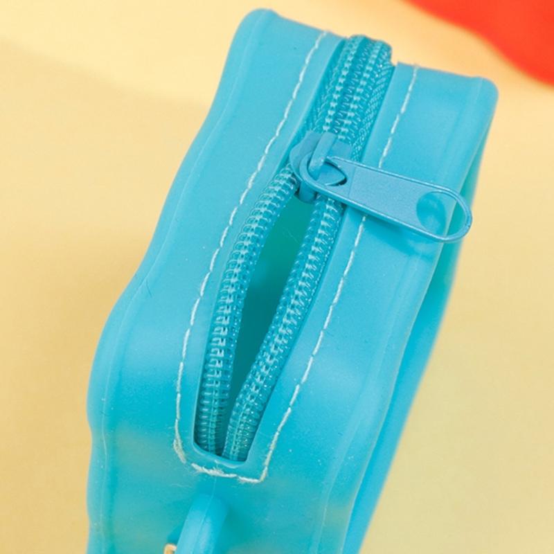 Reusable Silicone Card Holder Cartoon Hole Pattern Compact Wallet  Cartoon Money Bag For Daily Essential Storage