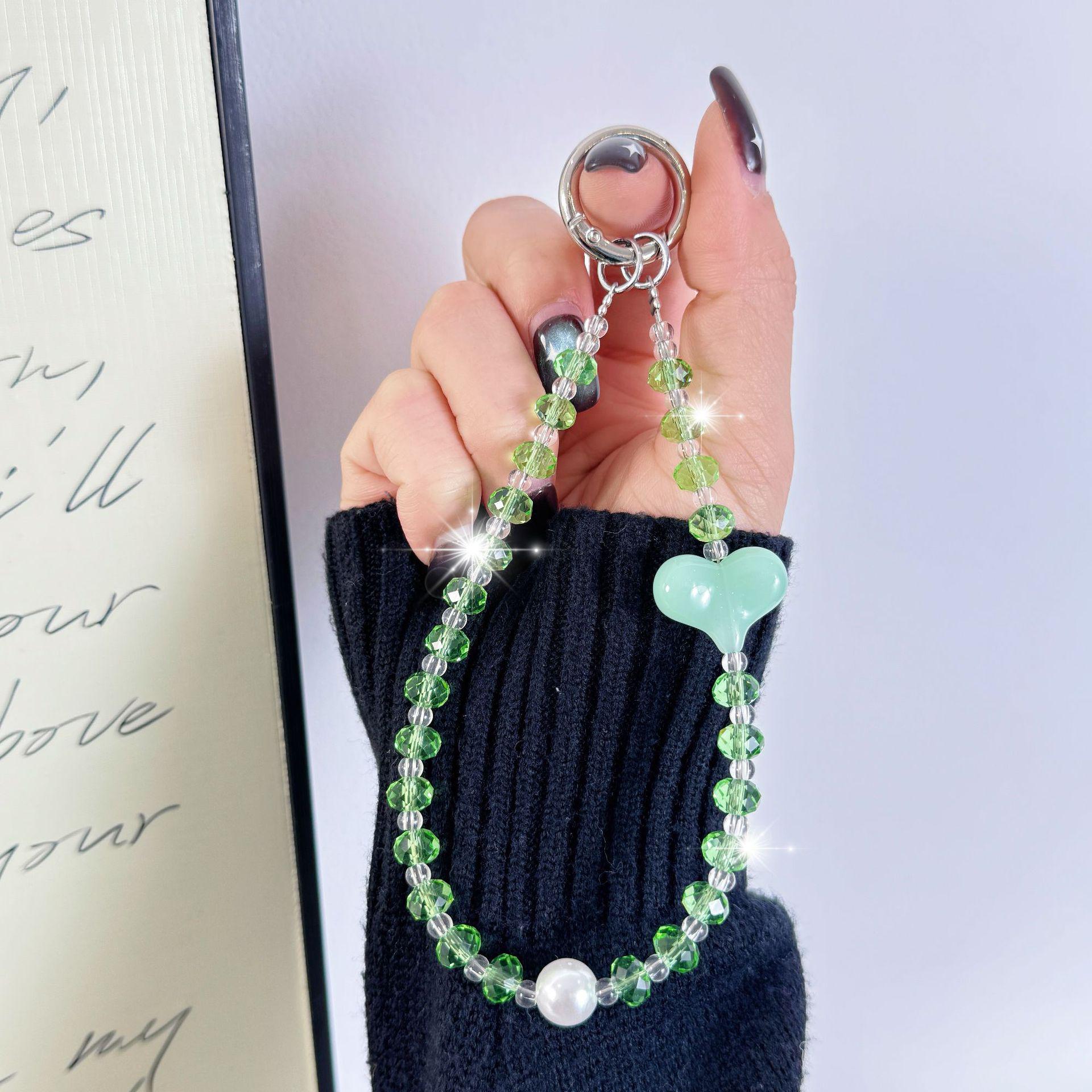 

Creative Heart Beaded Cell Phone Lanyard - Handmade Mixed Style Wrist Chain