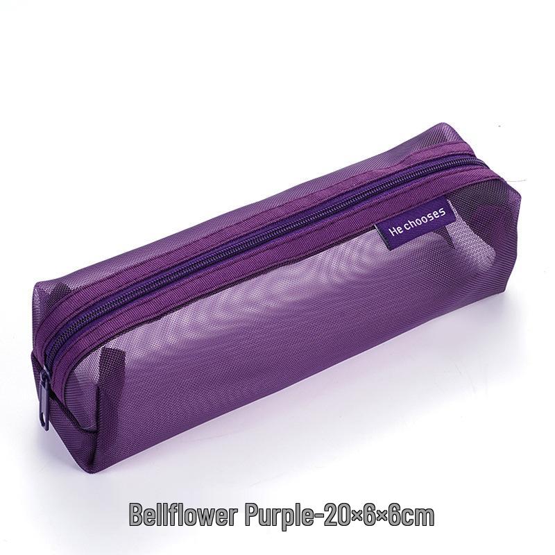 3D Minimalist Clear Mesh Pencil Case - Student Exam Large Capacity Portable Organizer