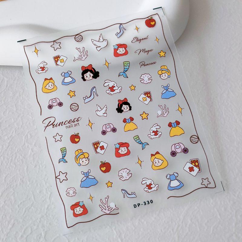 

Qiji Cartoon Princess Three-Dimensional Relief Nail Sticker Waterproof Nail Sticker Decorative Decals Ornament Dp330 331 DP330