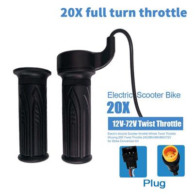 Right Handle Throttle Full Twist Throttle 24V 36V 48V 60V 72V With 3-Pin Waterproof/Sm Connector Suitable For Electric Bicycle