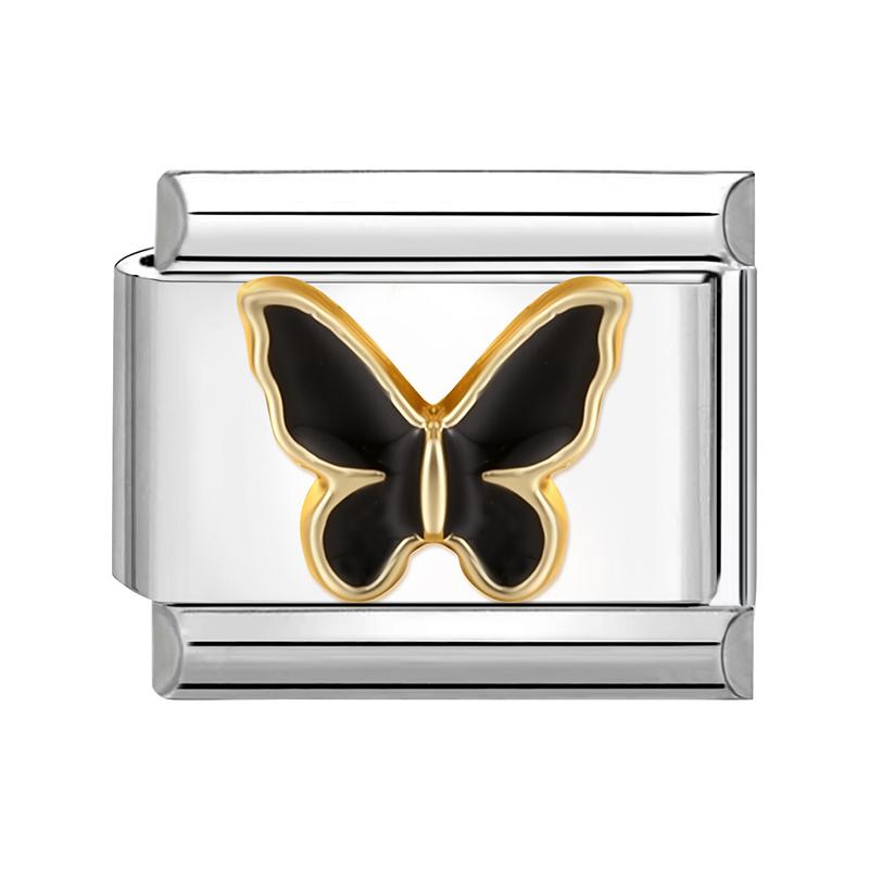 Negru Nr.8 Minge Ochi de Pisică Tai Chi Fluture Inimă Zale Charm Italian Se Potrivește Brățară 9mm Oțel Inoxidabil Femei DIY Făcând Cadouri