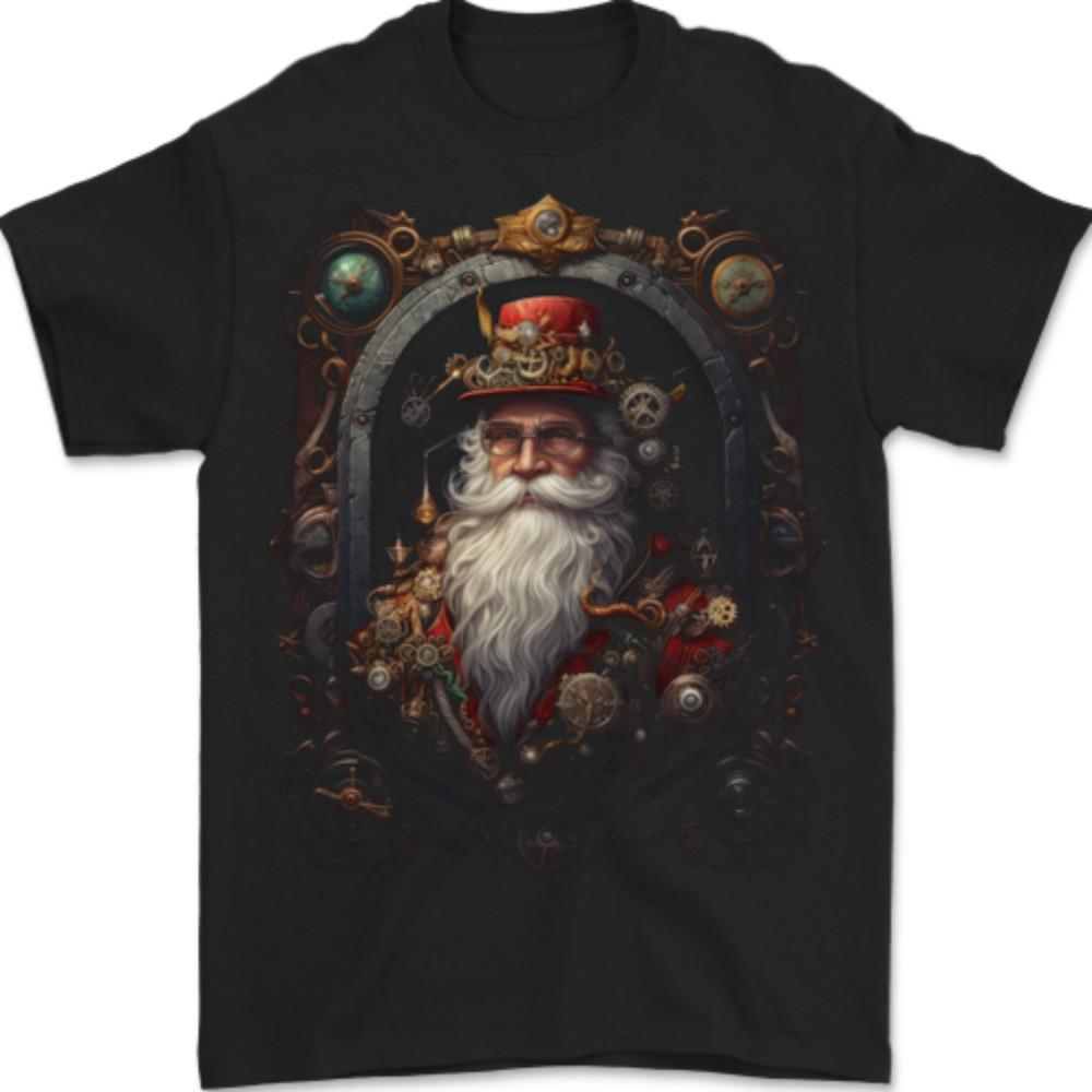 Steampunk Santa Claus Xmas Christmas Mens T-Shirt Cotton Unisex T-Shirt XXL