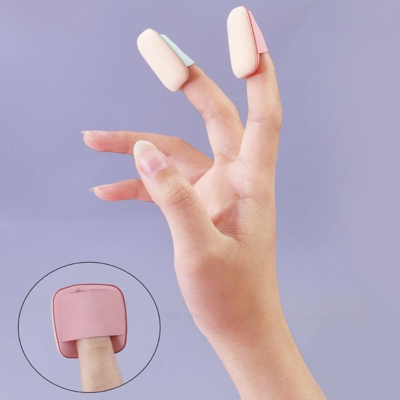 6 Pieces Mini Finger Powder Puff Sponges Face Cosmetic Accesories For Blending And Concealer Square Makeup Tool