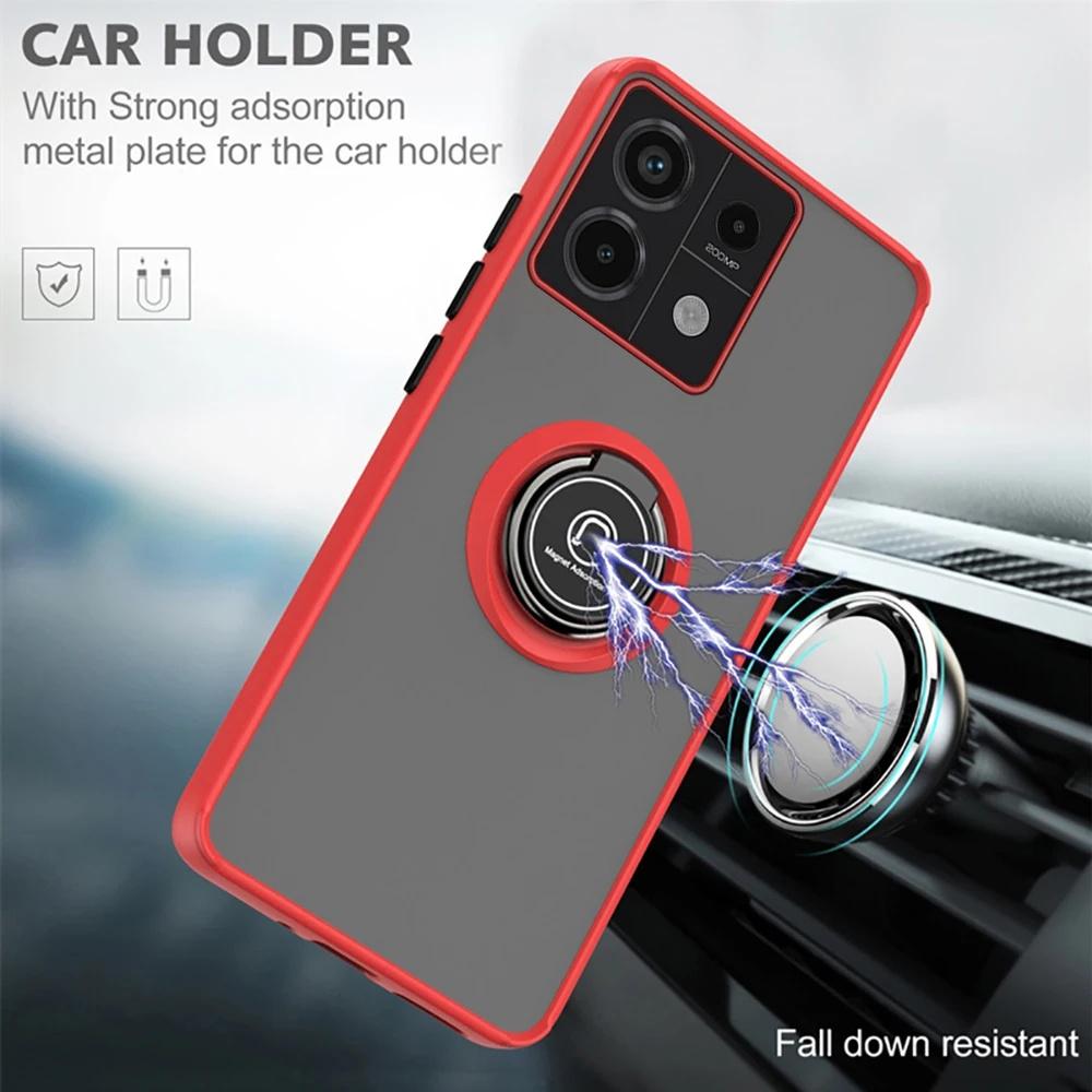 Shockproof Armor Case For Xiaomi Redmi Note 13 14 12 11 Pro Plus 11S 12S 10 9 Redmi 13C 12C 10C Magnetic Ring Holder Phone Cover
