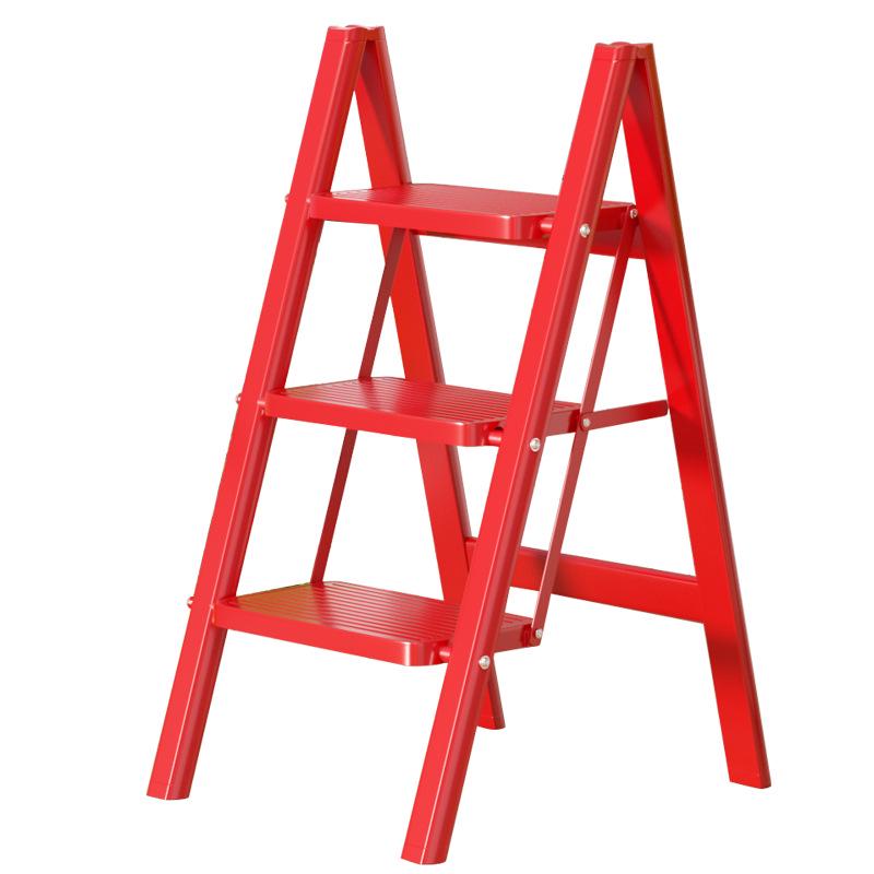 Housewarming Thickened A-Frame Folding Ladder with Enlarged Red Pedal for Safety