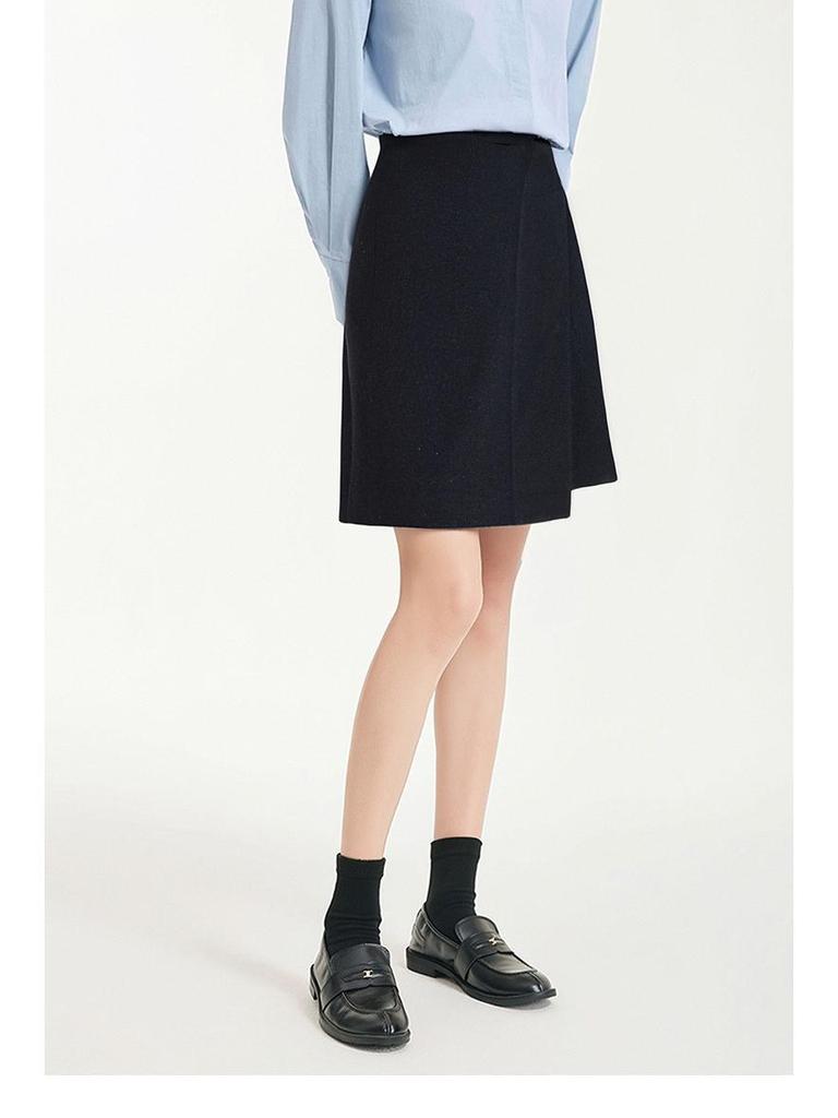 2025 Autumn/Winter Women's Luxury Deep Gray Irregular Slimming Hip-Wrap Short Skirt
