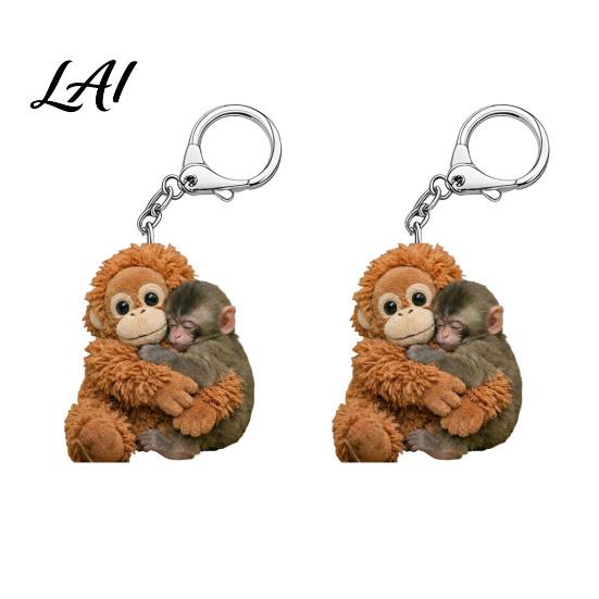 Durable Keychain Charm 2Pcs Punch Monkey Key Chain Pendant Exquisite Workmanship Wear-Resistant