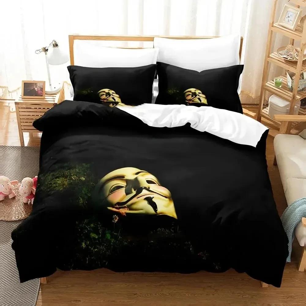 

Personality Technology Anonymous Supplies Set Duvet Cover Set Bedding Sets Adults Bed With Pillowcases No Filling Birthday Gifts 70x133cm 2pcs