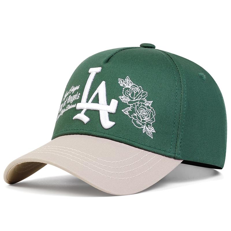 Unisex Letter Rose Embroidery Snapback Baseball Cap Spring and Autumn Outdoor Adjustable Casual Hat Sunscreen Hats Golf Caps Trucker Hat