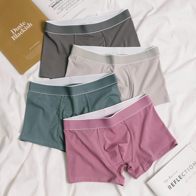 3-Pack Men's Plus Size Solid Color Cotton Boxer Shorts: Simple, Casual Sports Underwear for Young & Middle-Aged.