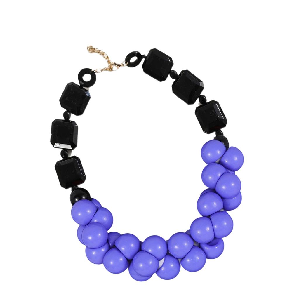 Bohemian Beaded Necklace Retro Multilayer Ethnic Jewelry Portable Resin Festival Accessory for Women