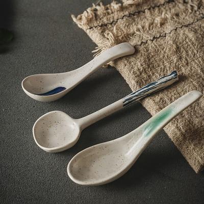 Ceramic Porridge Stirring Spoon Tea Cutlery Restaurant Coffee Spoon Soup Spoon Kitchen Utensils Tableware