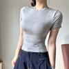 Sexy European & American Style Slim Fit Short Sleeve Round Neck T-Shirt - Versatile Summer Basic