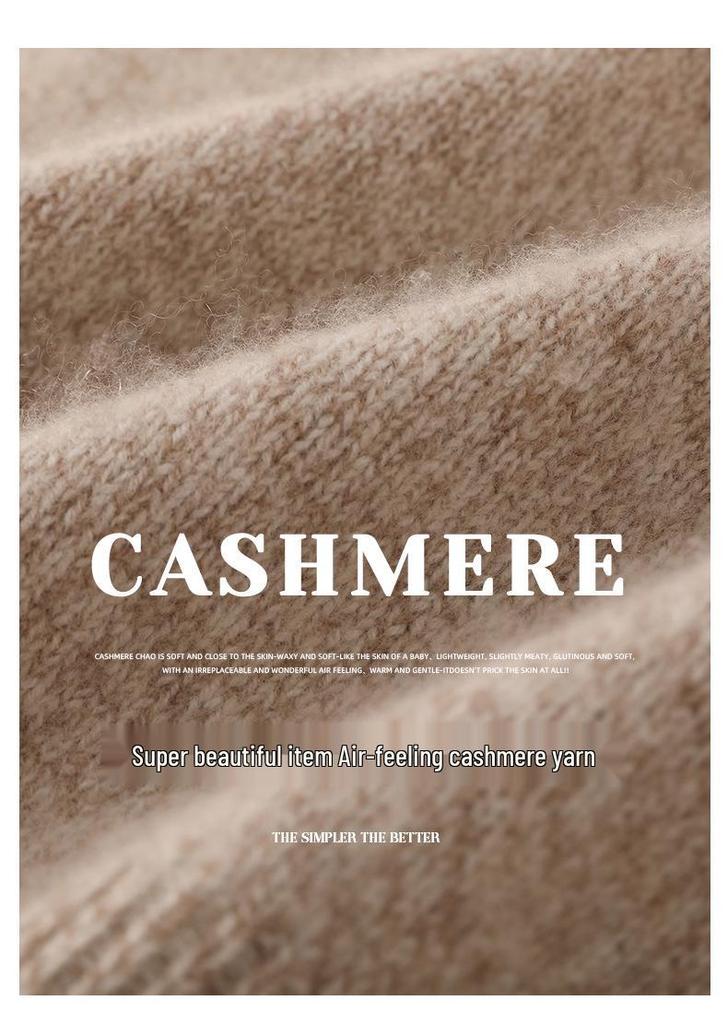 Versatile Women's Cashmere Knit V-Neck Top - Loose Fit, Slimming, Warm for Autumn/Winter