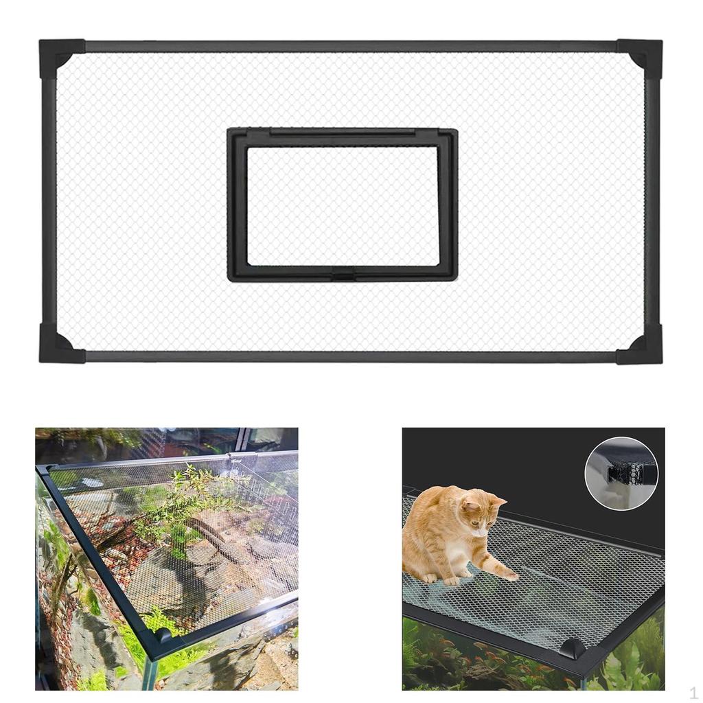 Aquarium Net Cover Edges Anti Reptile Lid Professional Accessory Easily Install Versatile with
