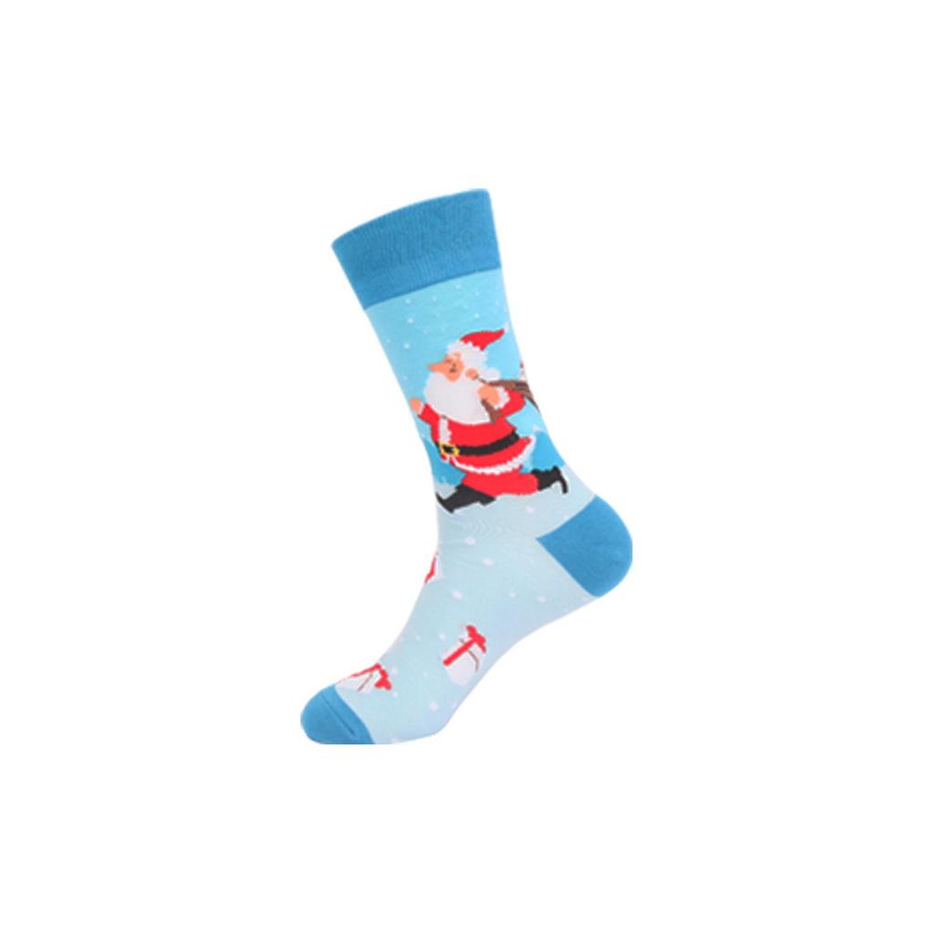 Autumn Santa & Reindeer Christmas Mid-Tube Cotton Socks for Men & Women - Trendy and Comfortable
