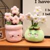 33cm Narcissus Peach Blossom Potted Plant Plush Toys Soft Pretty Cartoon Flower Toys Cute Desktop Decor Christmas Halloween Gift