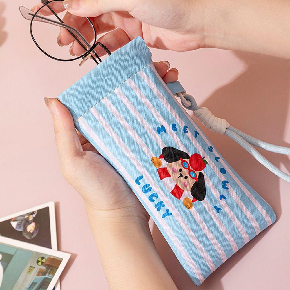 2Pcs Dustproof Self-closing Glasses Storage Bag Cartoon Sunglasses Protective Cover  Travel