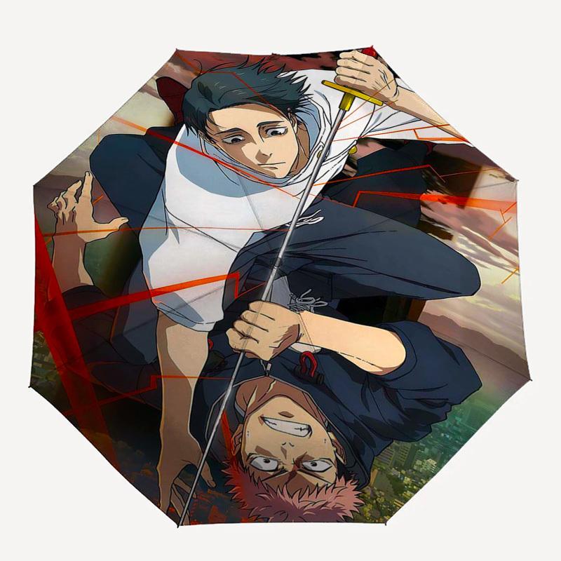 1pc Anime Characters Automatic Opening Umbrella with Portable Tri-Fold Design, 8-Rib Iron Frame Outdoor for Fans, Travelers, Daily Use, Gift Idea.U051
