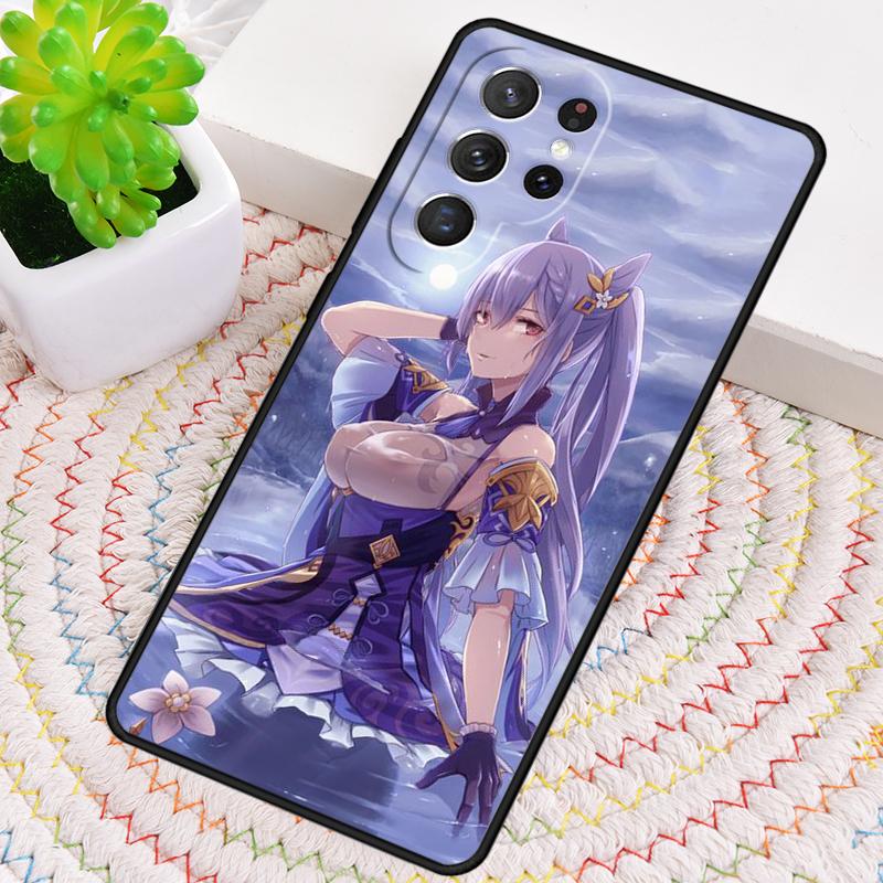 Keqing Genshin Impact Silicone Phone Case For Samsung Galaxy note 10 pro S26 S25 S24 S23 S22 S21 Plus S25Ultra Capa Cover