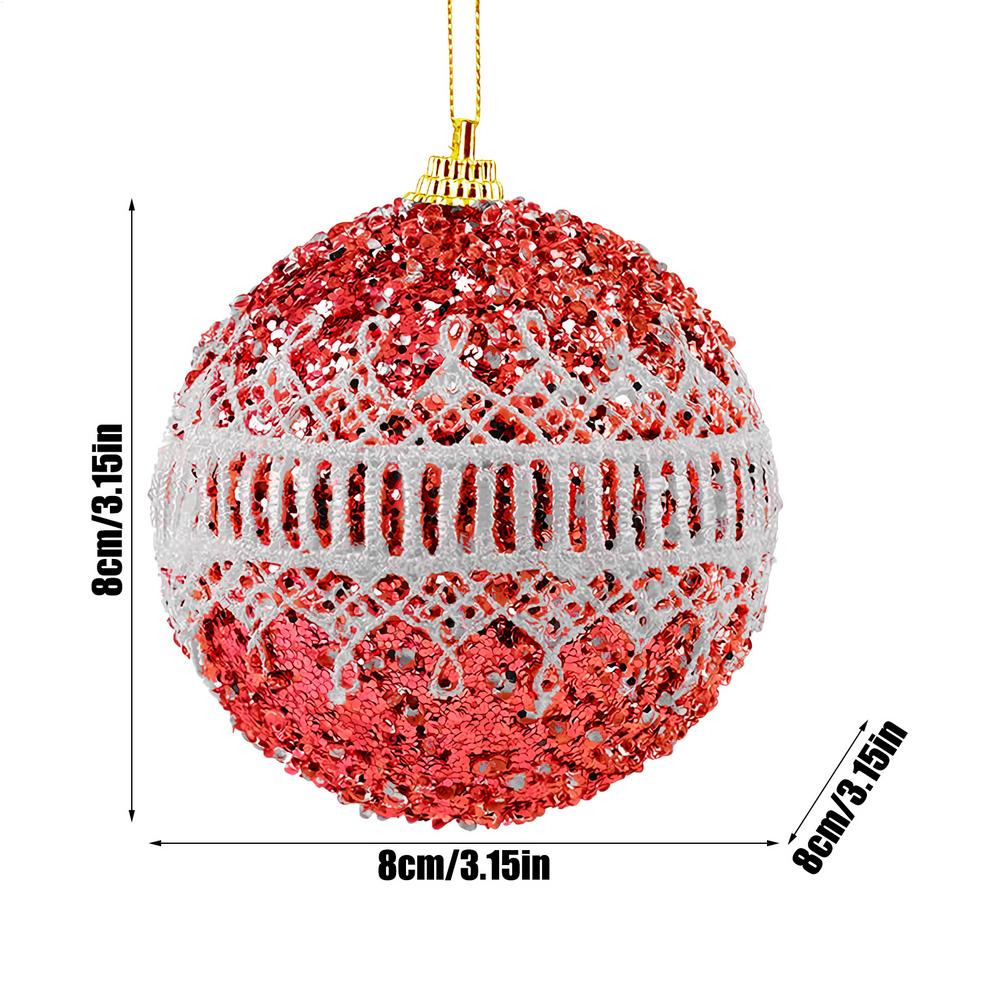 Christmas Ball Ornament 8cm Shatterproof Glitter Tree Balls Seasonal Christmas Bauble Decorations For Home Office School Hotel