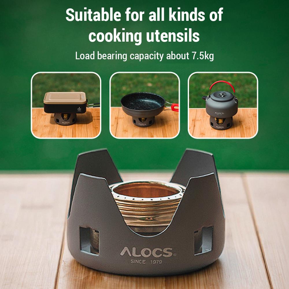 Mini Alcohol Stove Ultralight Copper Spirit Burner with Aluminium Stand for Backpacking Camping