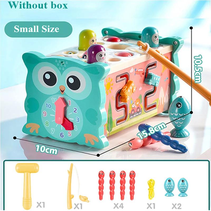 Non-Toxic 8In1 Whack-A-Mole Fishing Game Hammering Toys Montessori Fine Motor Skill Toddler Activities Baby Early Learning Educational Toy